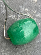 Natural Green Jade Pendant Including the Solid Silver Chain