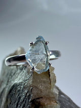 Aquamarine and silver ring
