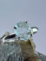 Aquamarine and silver ring