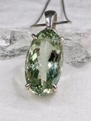 Green Amethyst (Prasiolite ) and Silver Pendant