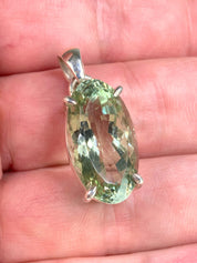Green Amethyst (Prasiolite ) and Silver Pendant