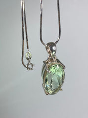Green Amethyst (Prasiolite ) and Silver Pendant