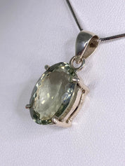 Green Amethyst (Prasiolite ) and Silver Pendant