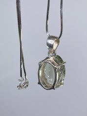 Green Amethyst (Prasiolite ) and Silver Pendant
