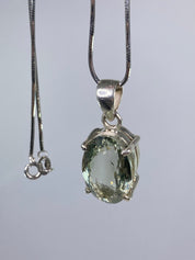 Green Amethyst (Prasiolite ) and Silver Pendant