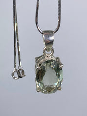Green Amethyst (Prasiolite ) and Silver Pendant