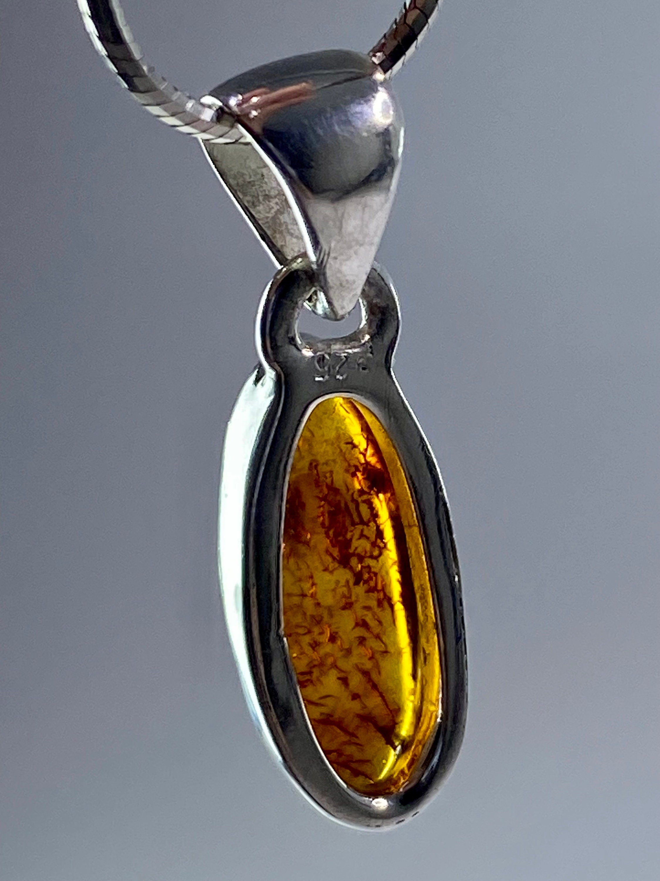 Baltic Amber Sterling Silver Pendant