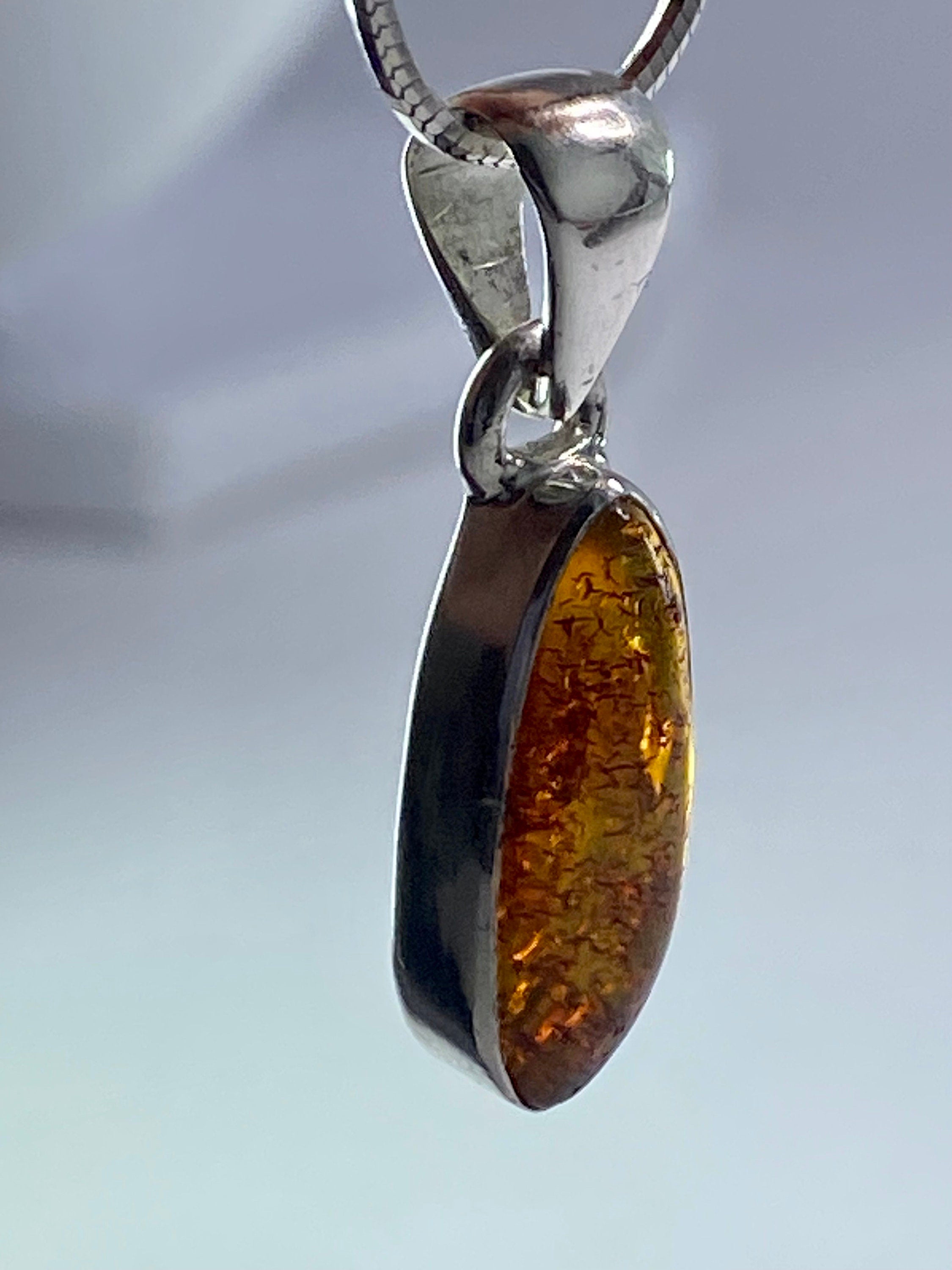 Baltic Amber Sterling Silver Pendant