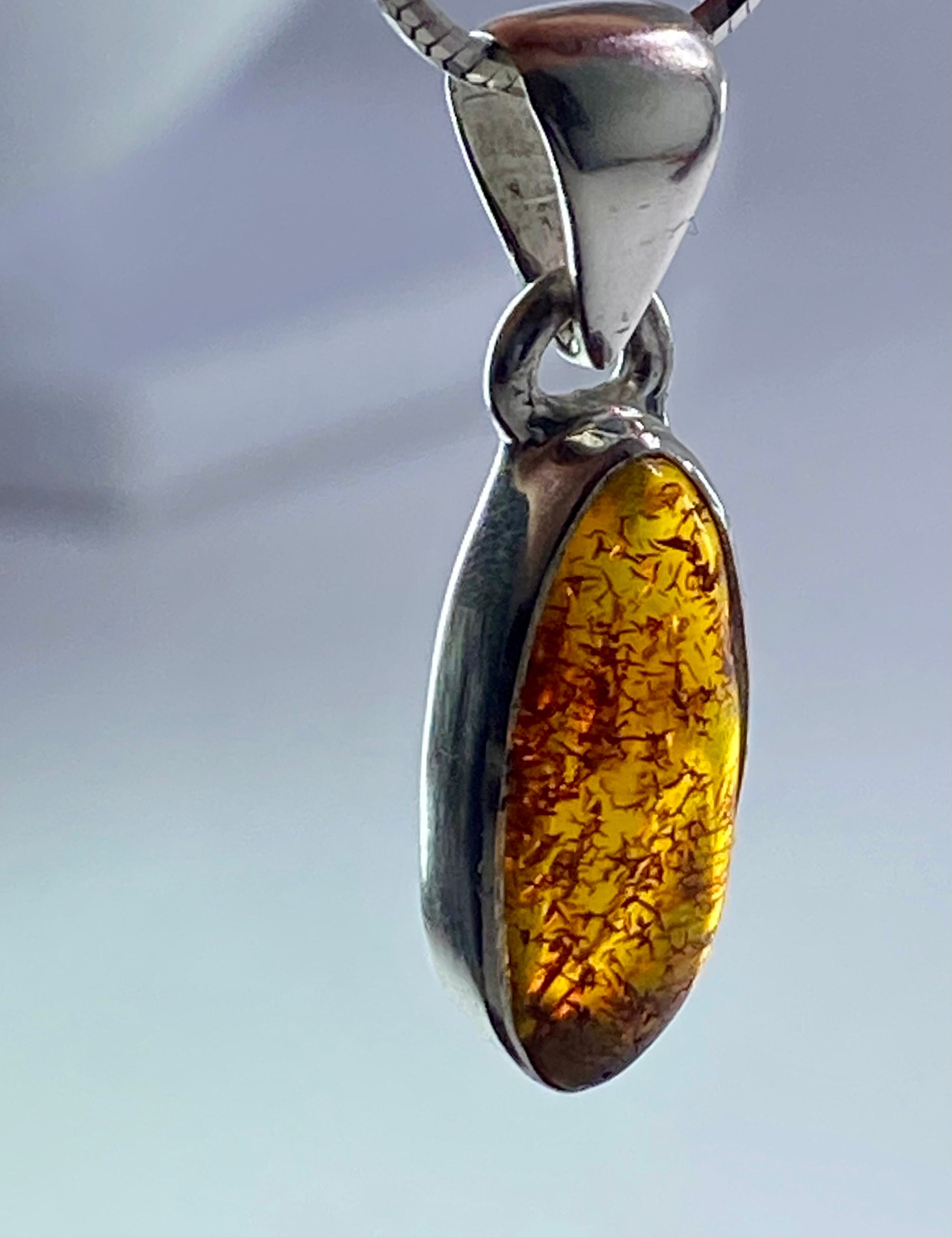 Baltic Amber Sterling Silver Pendant