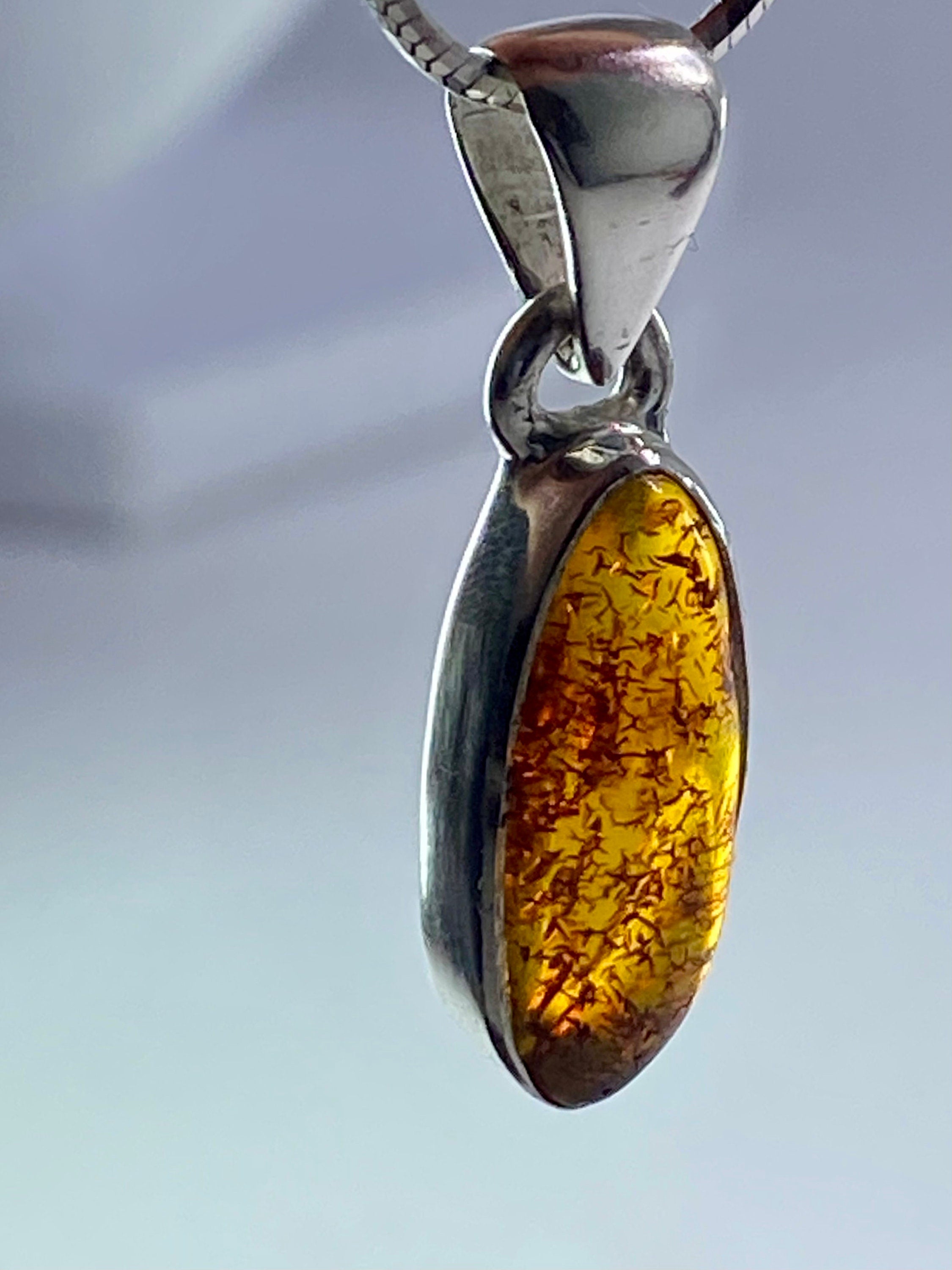 Baltic Amber Sterling Silver Pendant