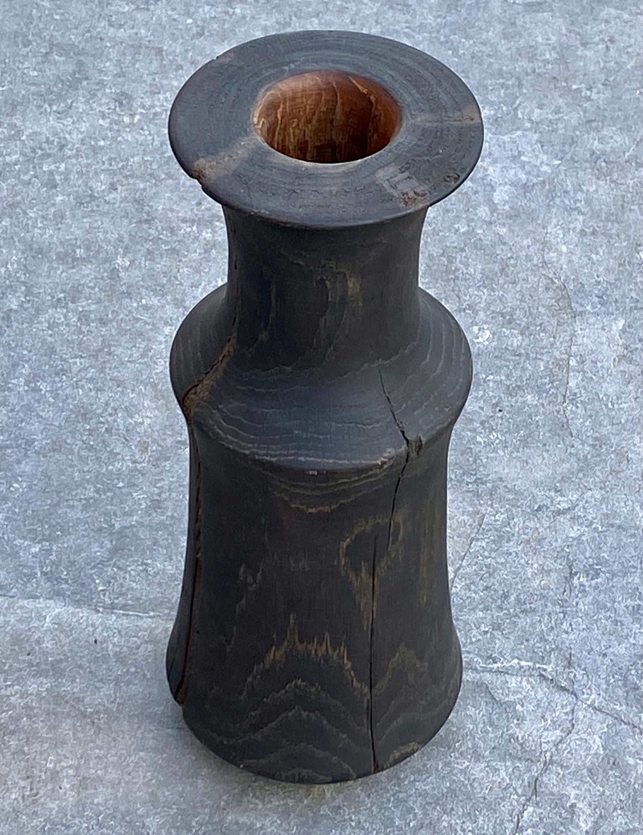 Solid Oak Wood Vase