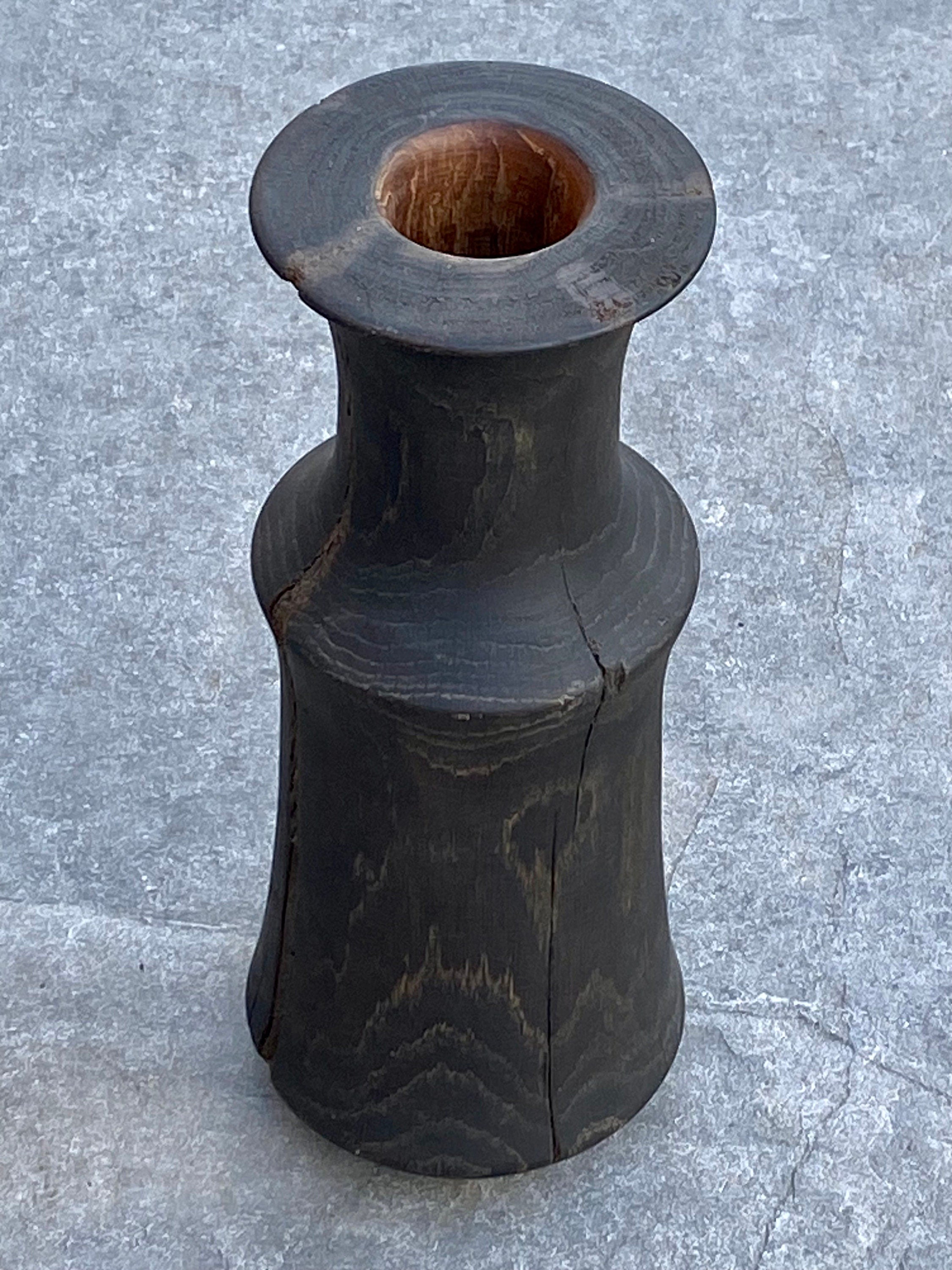 Solid Oak Wood Vase