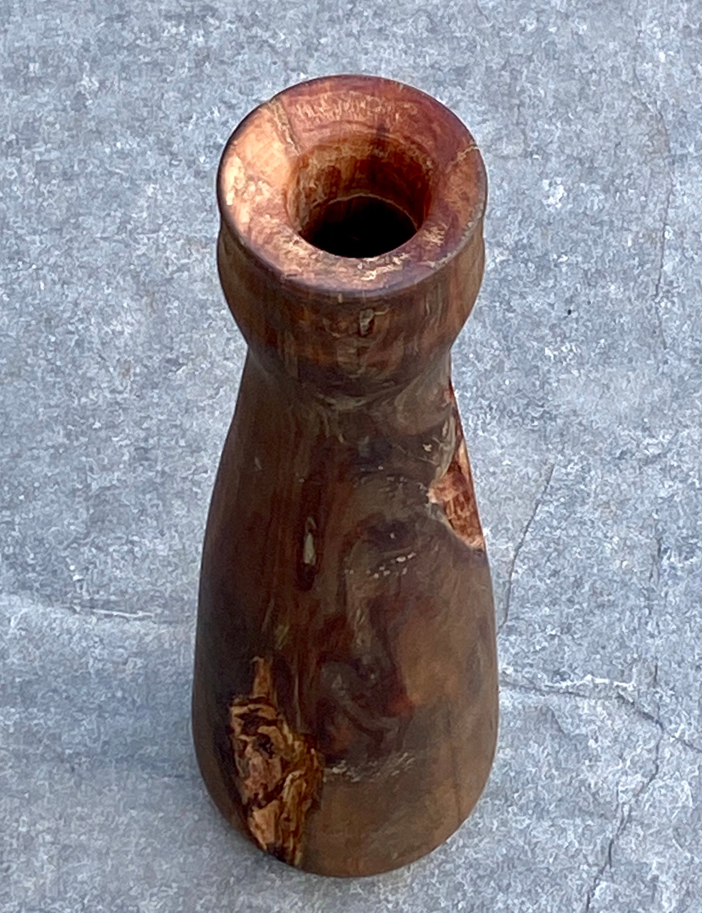 Solid Pear Wood Vase