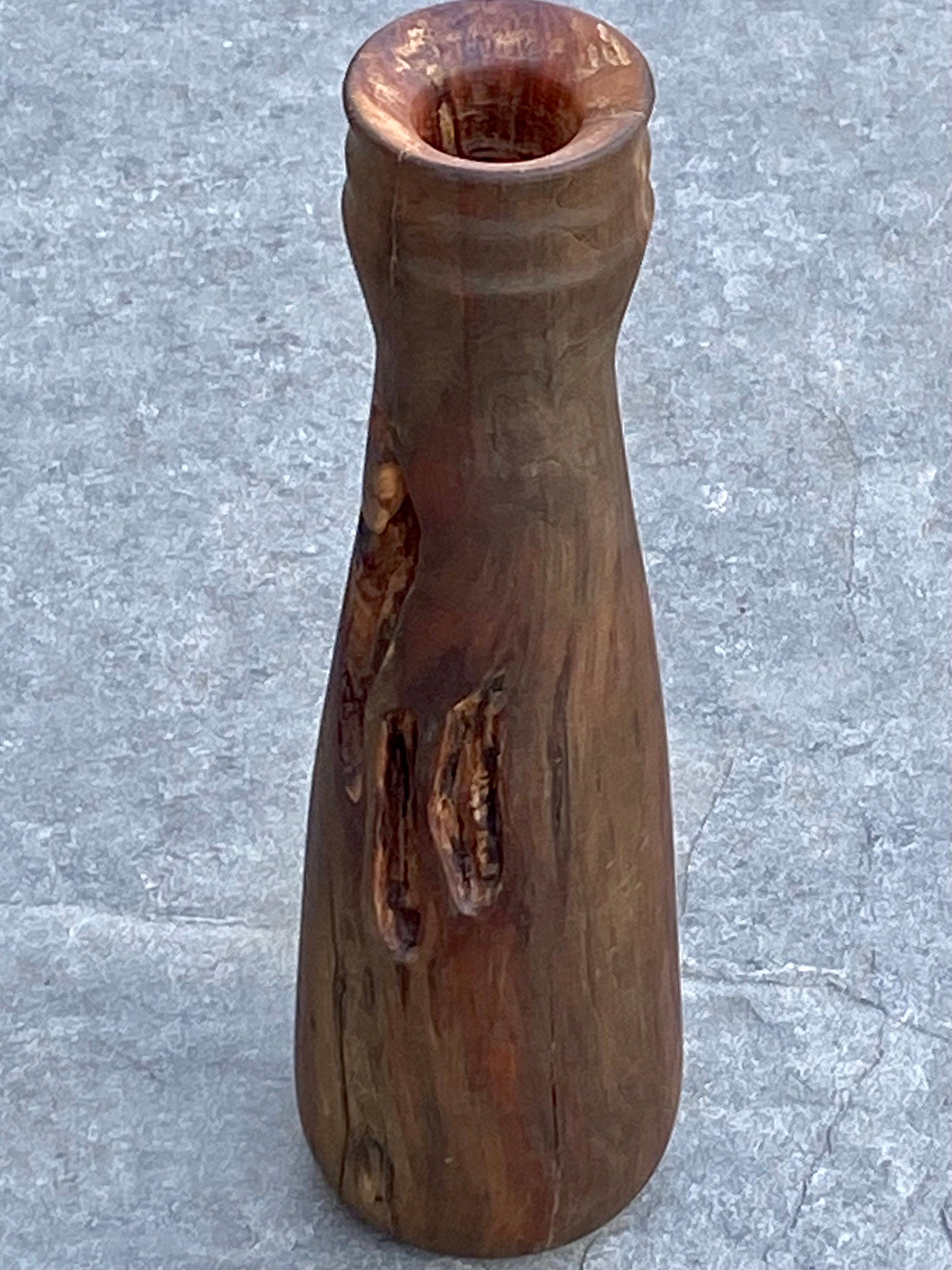 Solid Pear Wood Vase