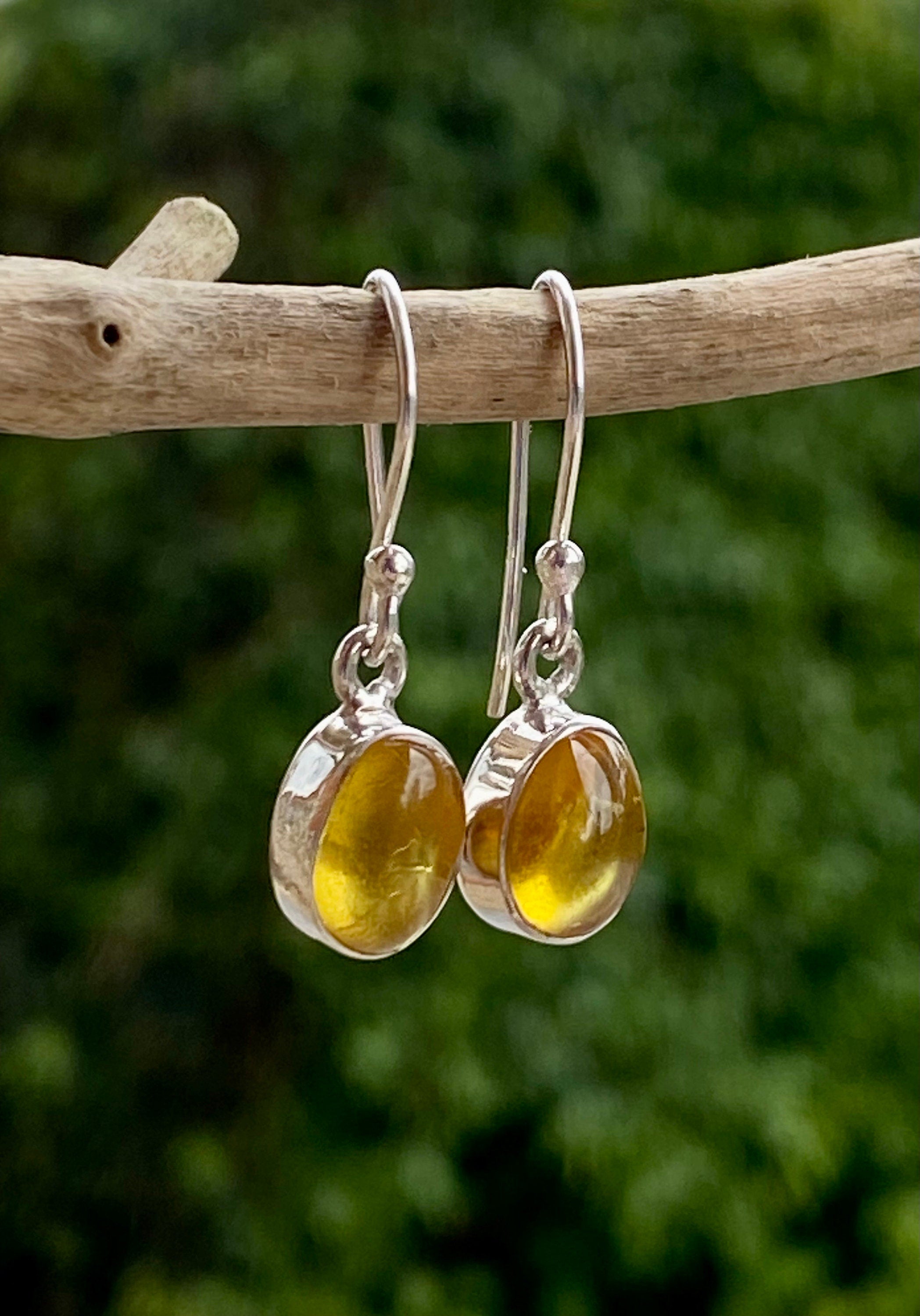 Baltic Amber Sterling Silver Drop Earrings