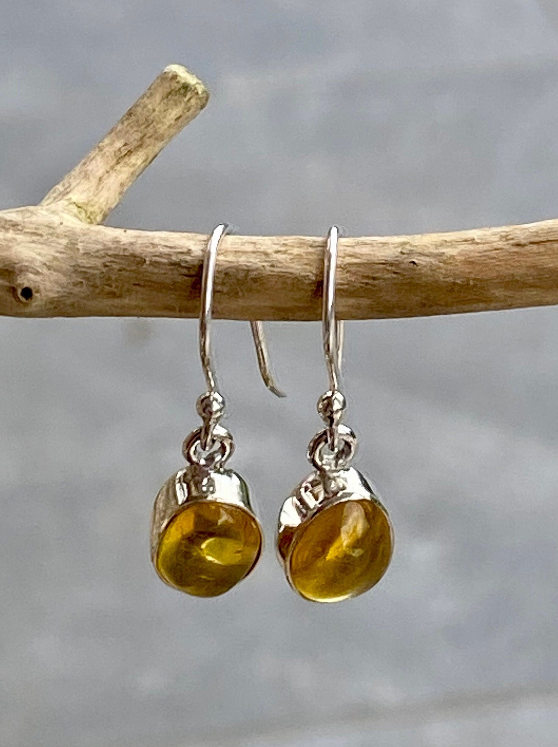 Baltic Amber Sterling Silver Drop Earrings