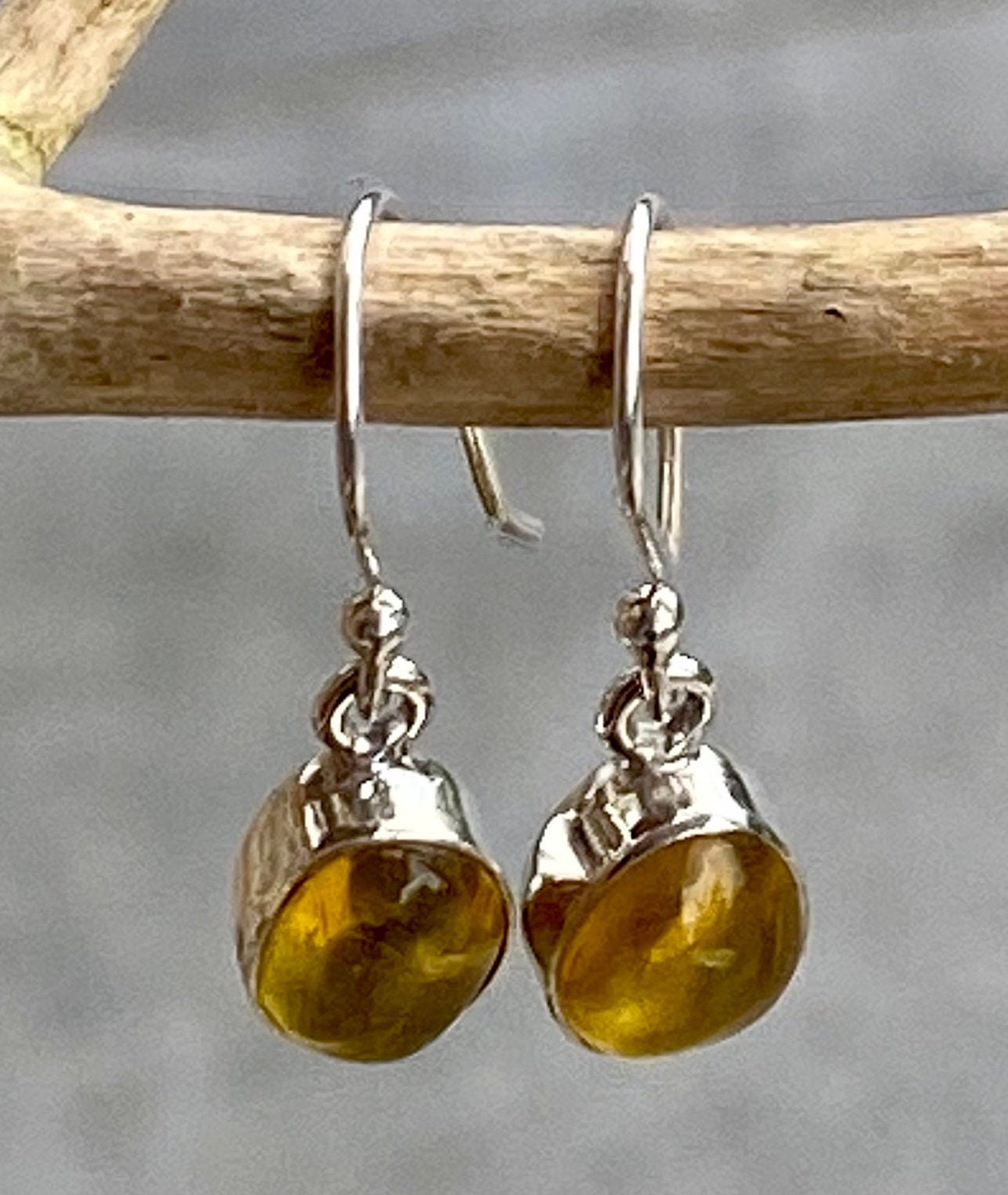 Baltic Amber Sterling Silver Drop Earrings