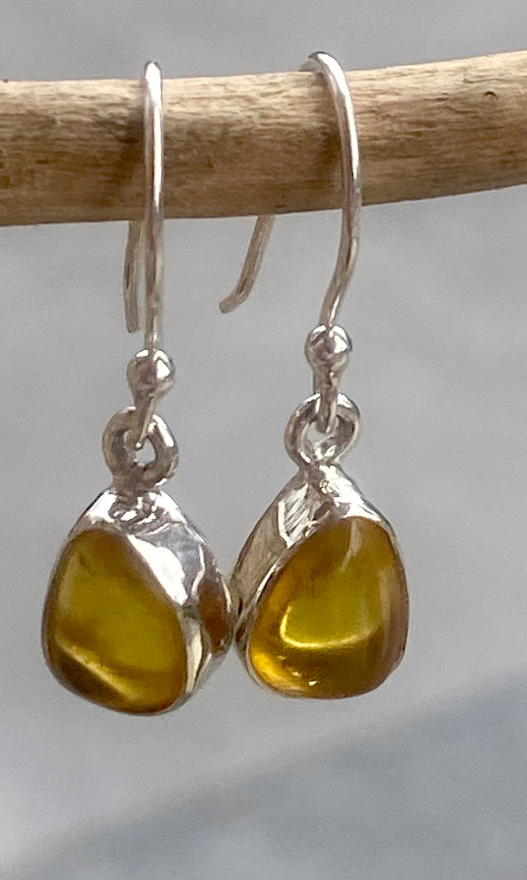 Baltic Amber Sterling Silver Drop Earrings