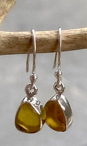 Baltic Amber Sterling Silver Drop Earrings