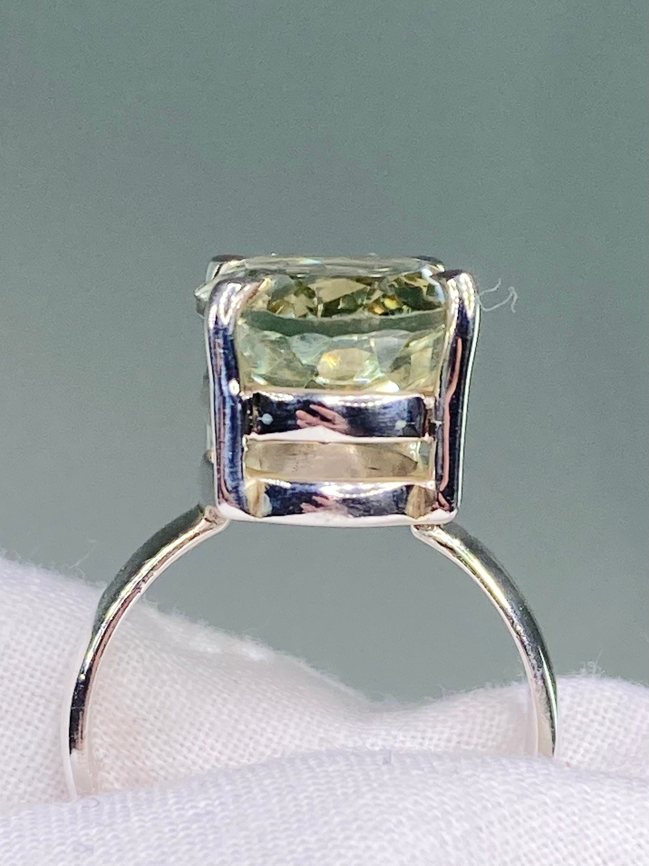 Green Amethyst Prasiolite Sterling Silver Ring