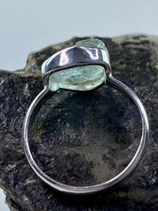 Raw Aquamarine and Silver Ring