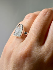 Raw Aquamarine and Silver Ring