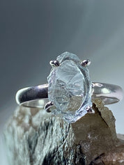 Raw Aquamarine and silver ring