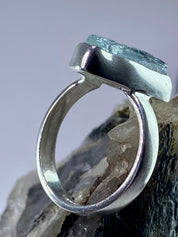 Raw Aquamarine and Silver Ring