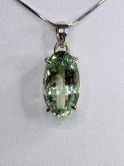 Green Amethyst (Prasiolite ) and Silver Pendant
