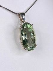 Green Amethyst (Prasiolite ) and Silver Pendant