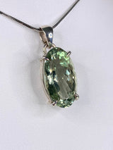 Green Amethyst (Prasiolite ) and Silver Pendant