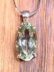 Green Amethyst (Prasiolite ) and Silver Pendant