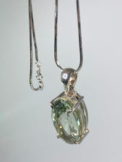 Green Amethyst (Prasiolite ) and Silver Pendant