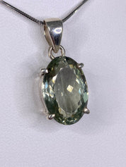 Green Amethyst (Prasiolite ) and Silver Pendant