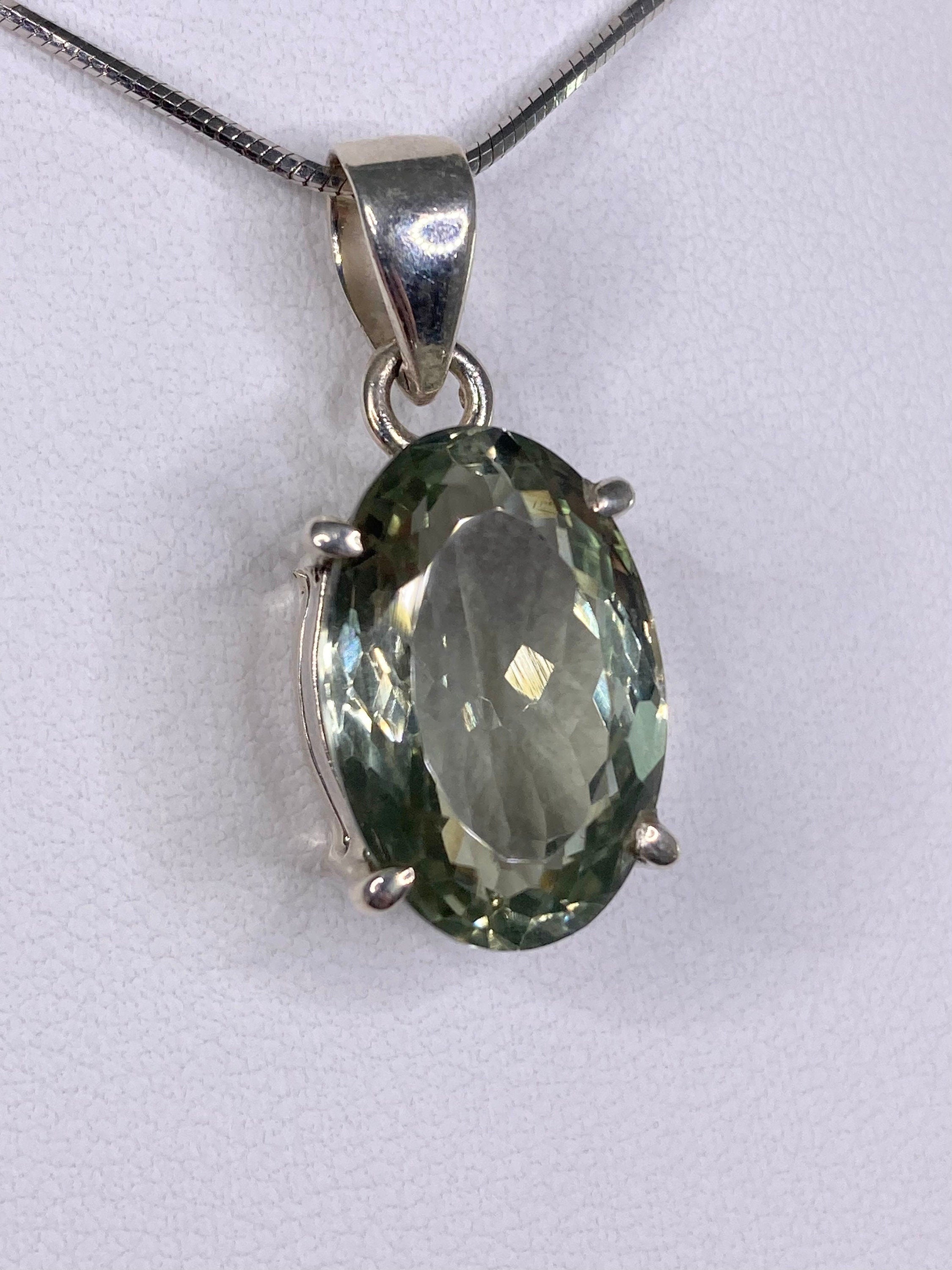 Green Amethyst (Prasiolite ) and Silver Pendant