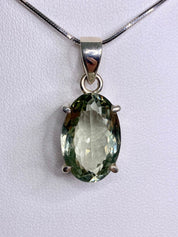 Green Amethyst (Prasiolite ) and Silver Pendant