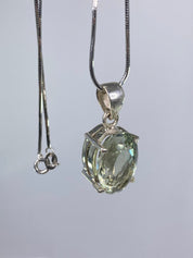 Green Amethyst (Prasiolite ) and Silver Pendant