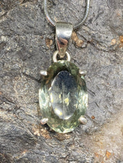 Green Amethyst (Prasiolite ) and Silver Pendant