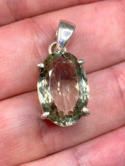 Green Amethyst (Prasiolite ) and Silver Pendant