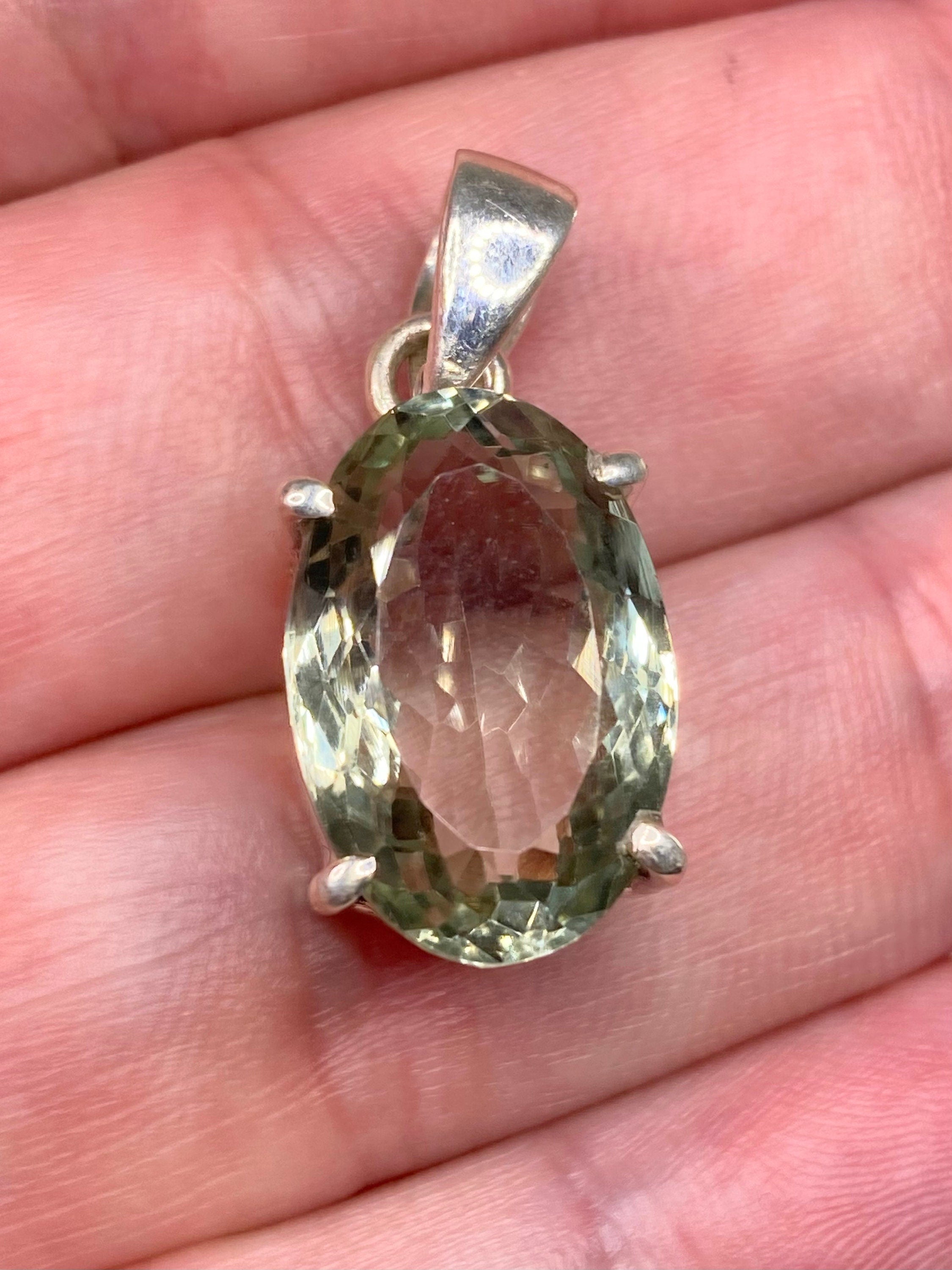 Green Amethyst (Prasiolite ) and Silver Pendant