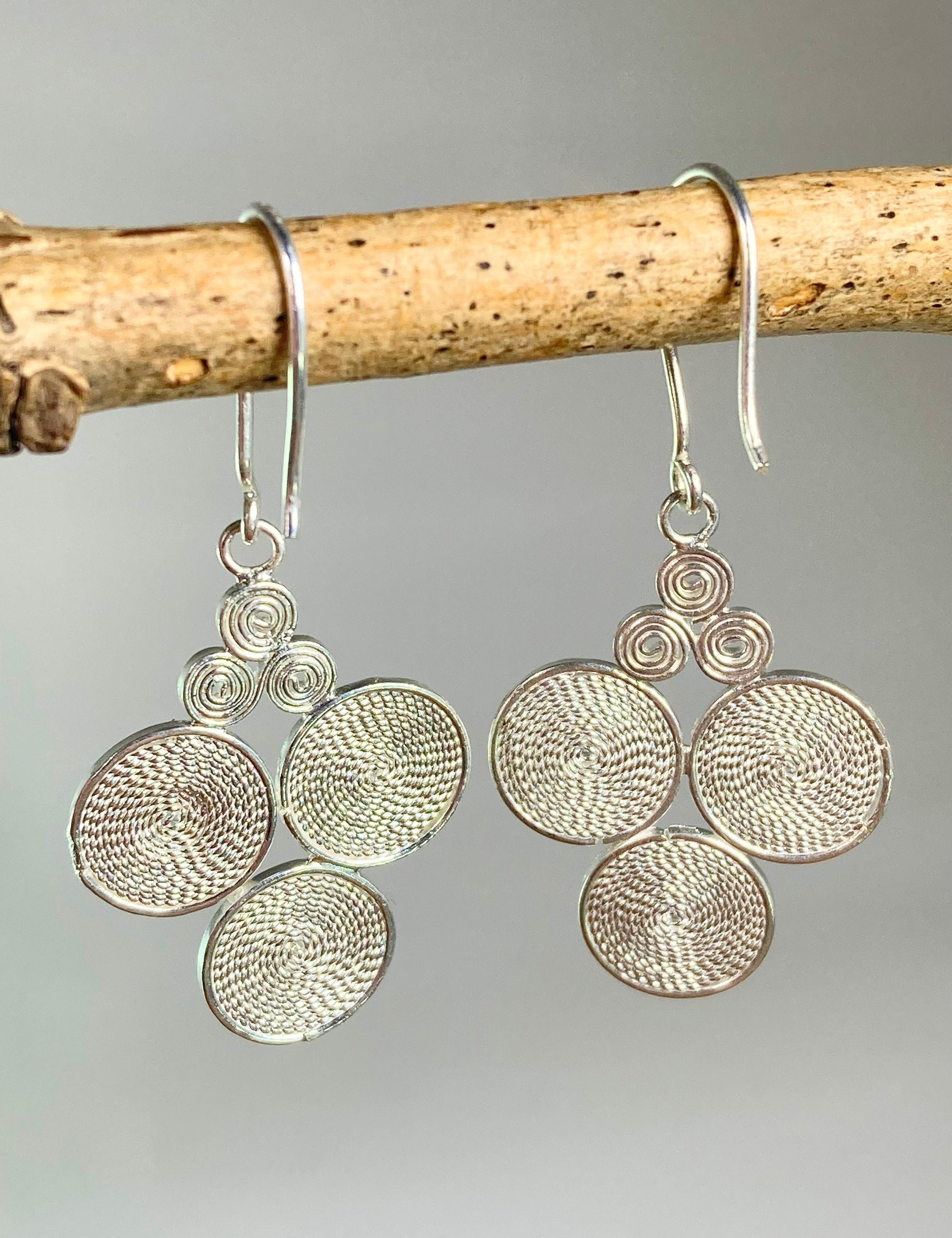 Circular Silver Earrings - Oak Island Signature Piece