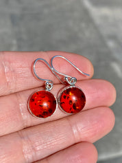 Amber Sterling Silver Drop Earrings