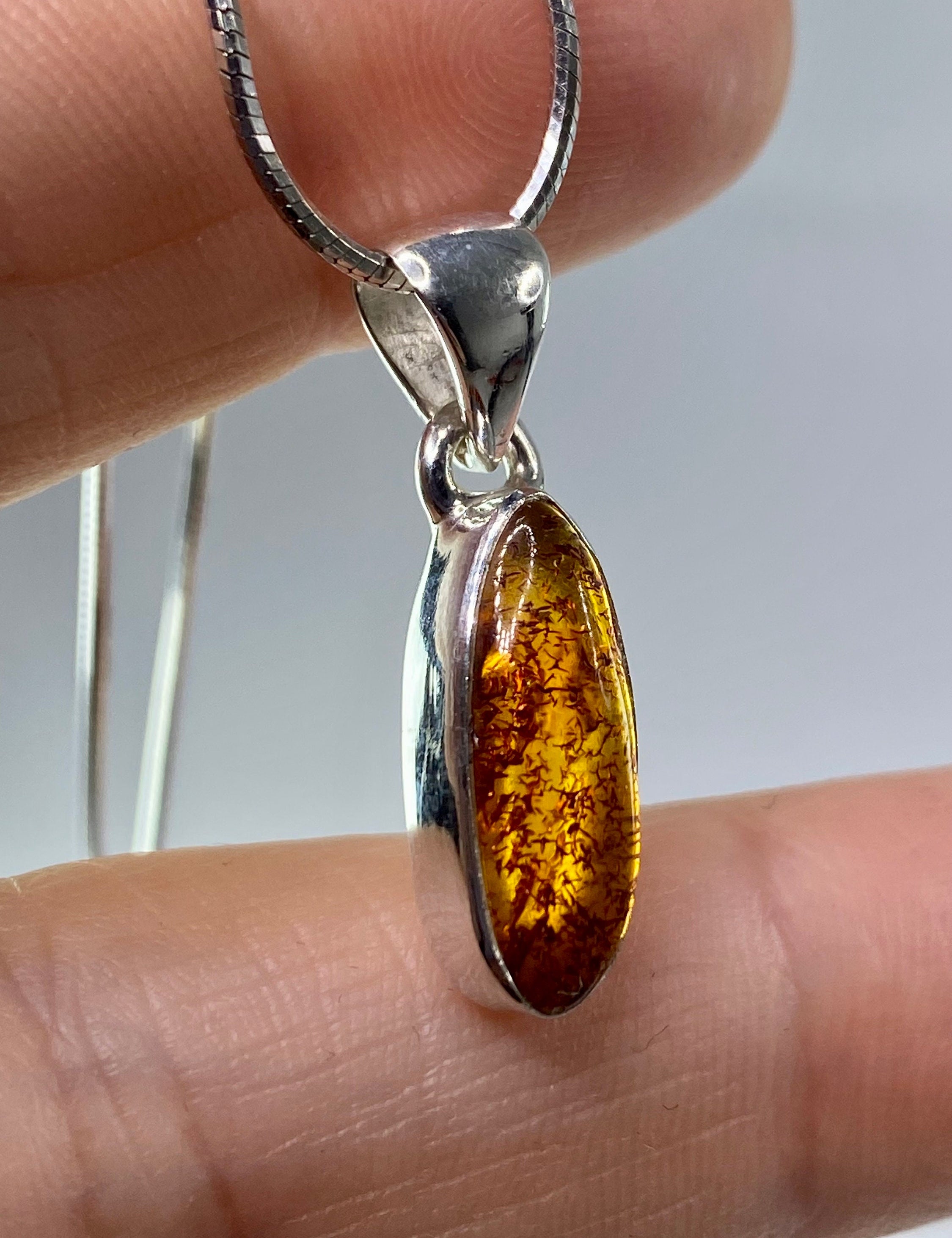 Baltic Amber Sterling Silver Pendant