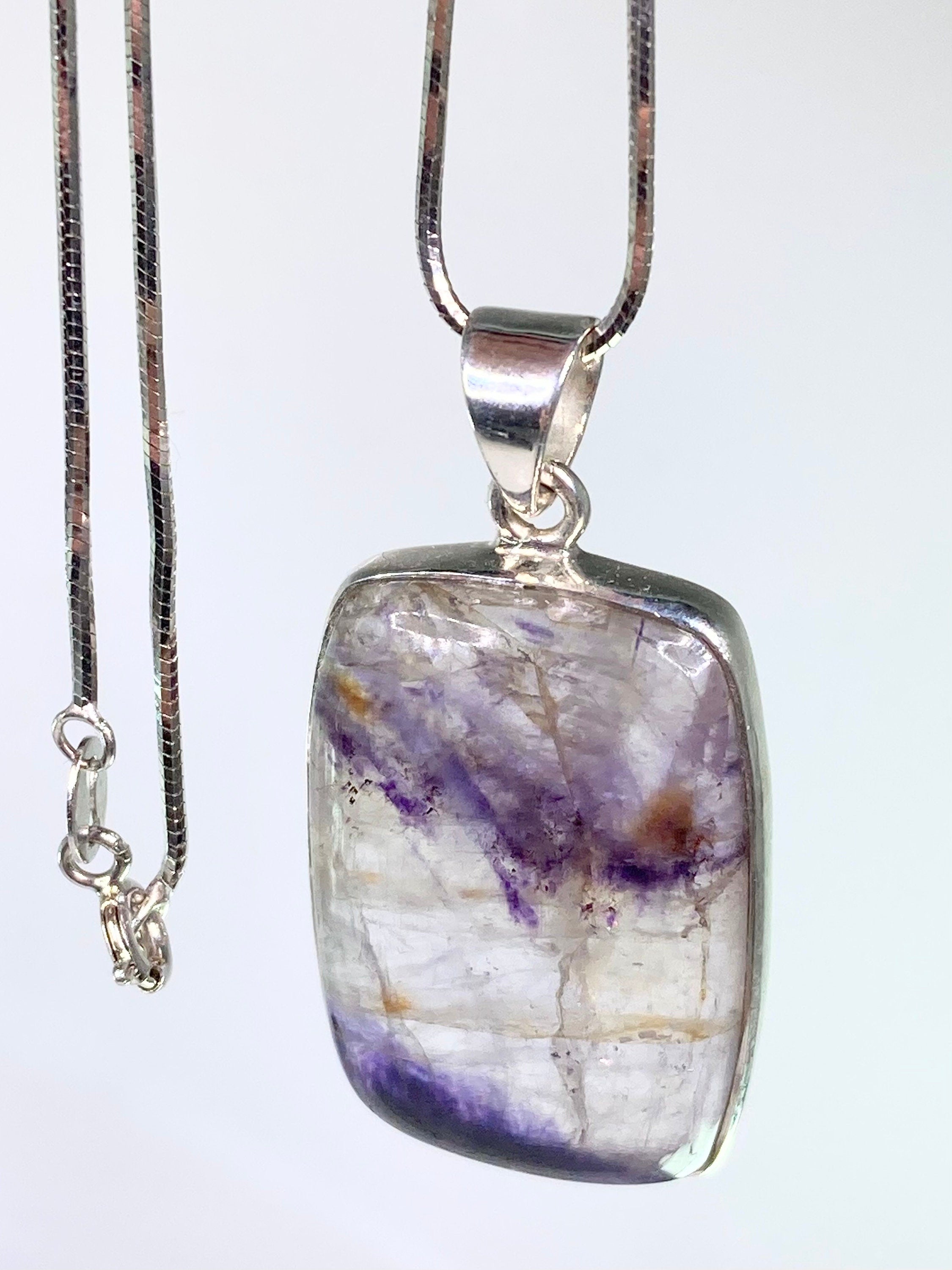 A Rare Blue John and Silver Pendant.