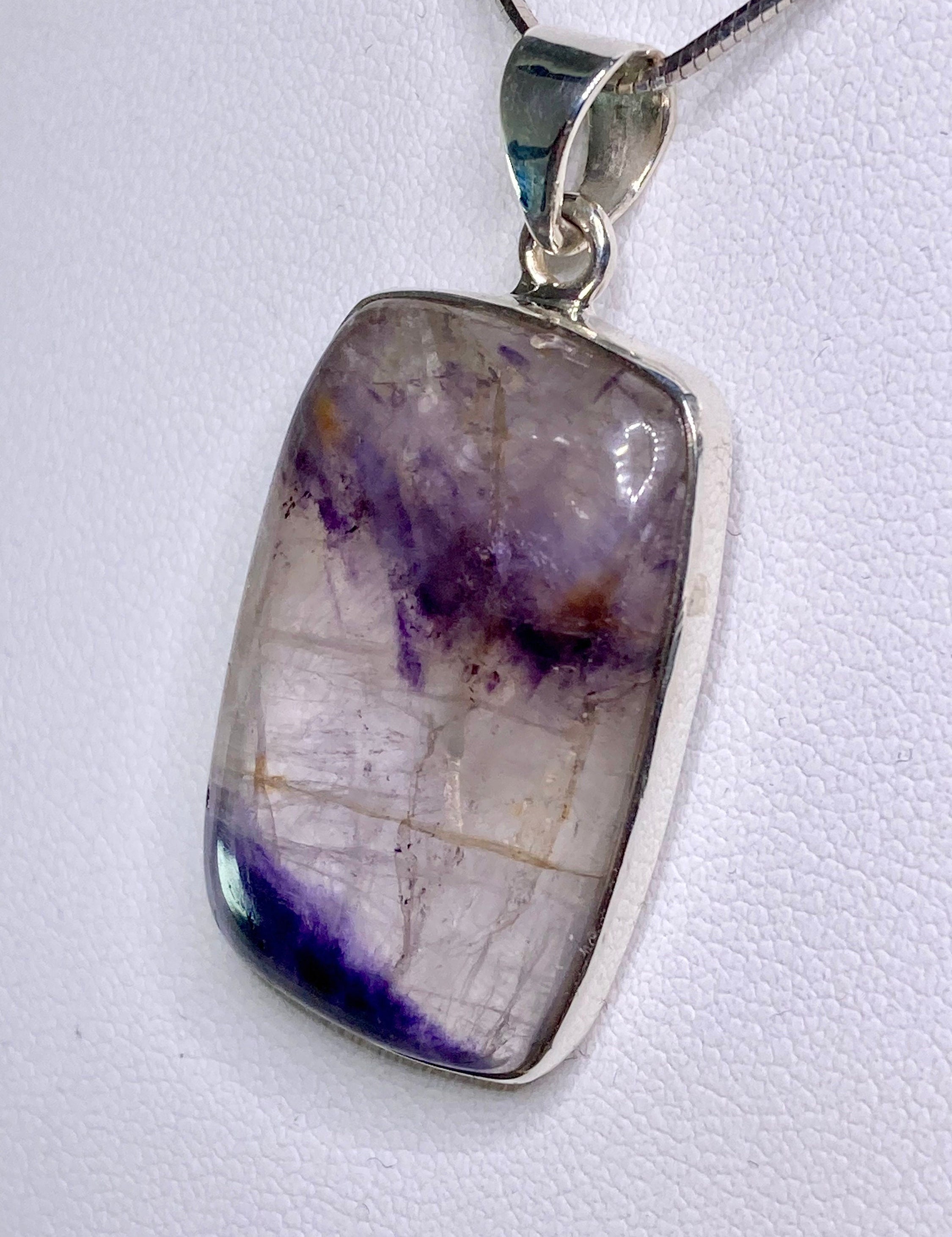 A Rare Blue John and Silver Pendant.