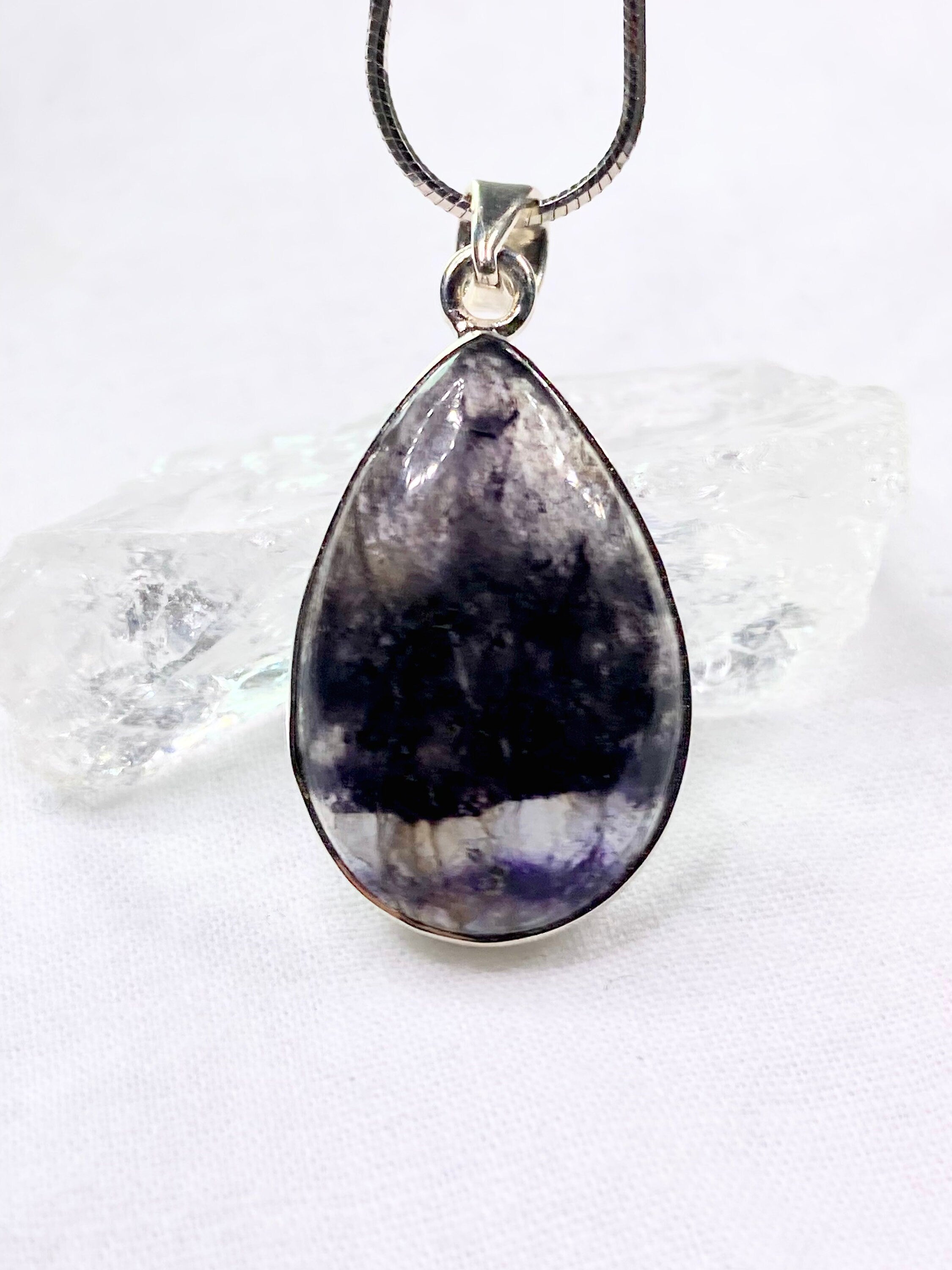 A Rare Blue John and Silver Pendant.