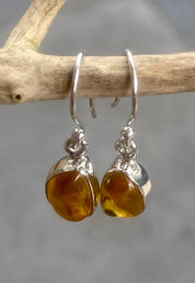 Baltic Amber Sterling Silver Drop Earrings