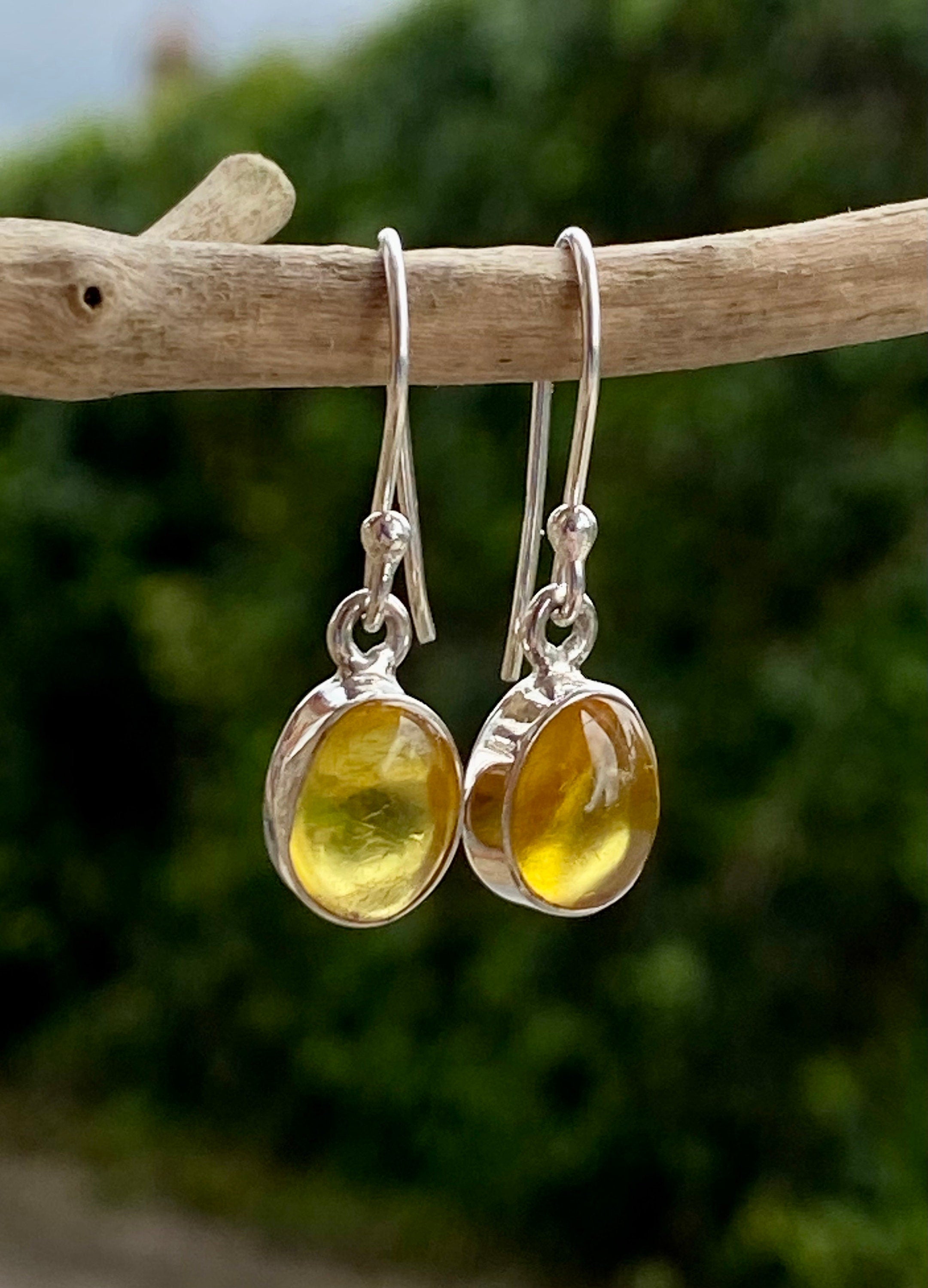 Baltic Amber Sterling Silver Drop Earrings