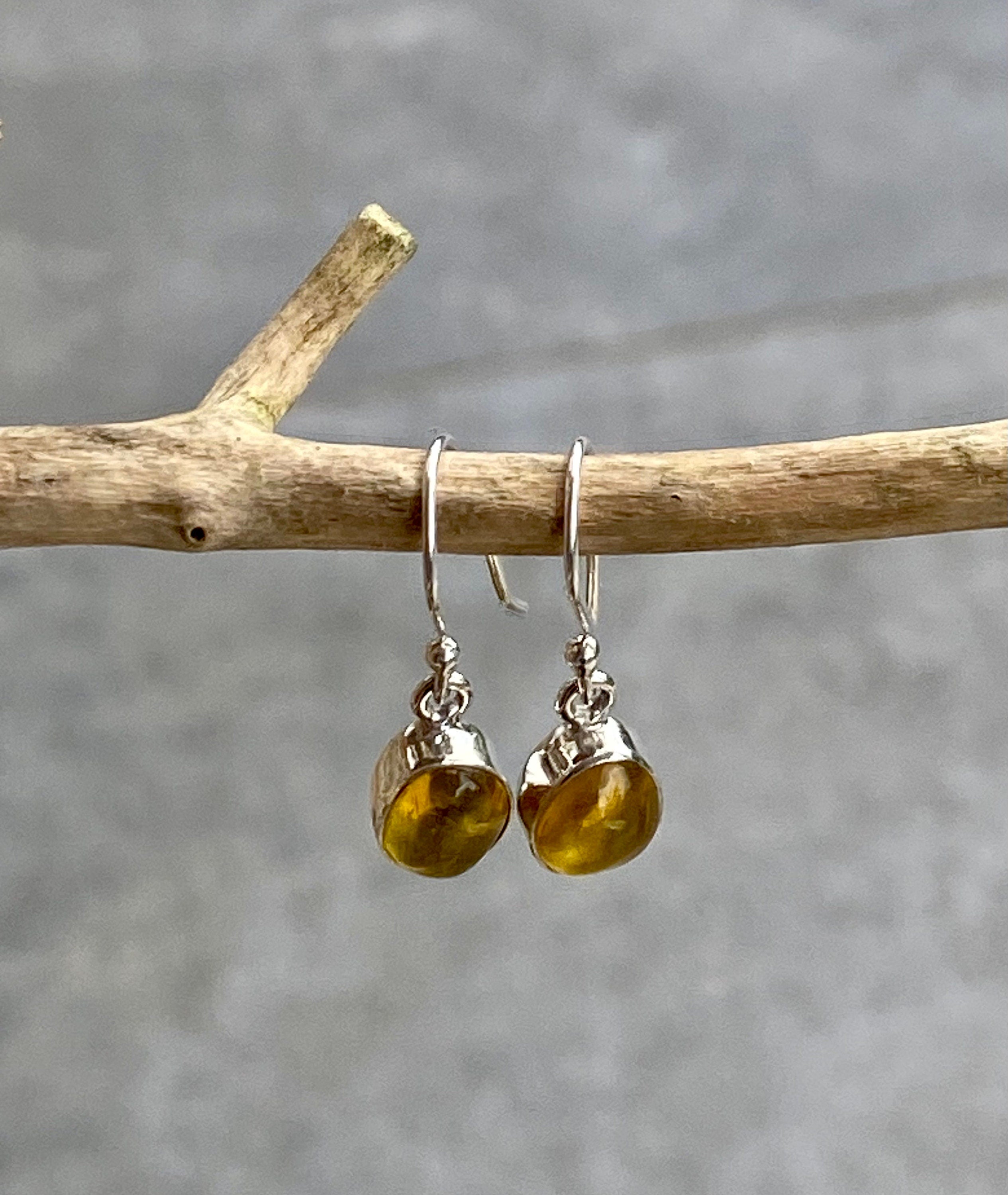 Baltic Amber Sterling Silver Drop Earrings