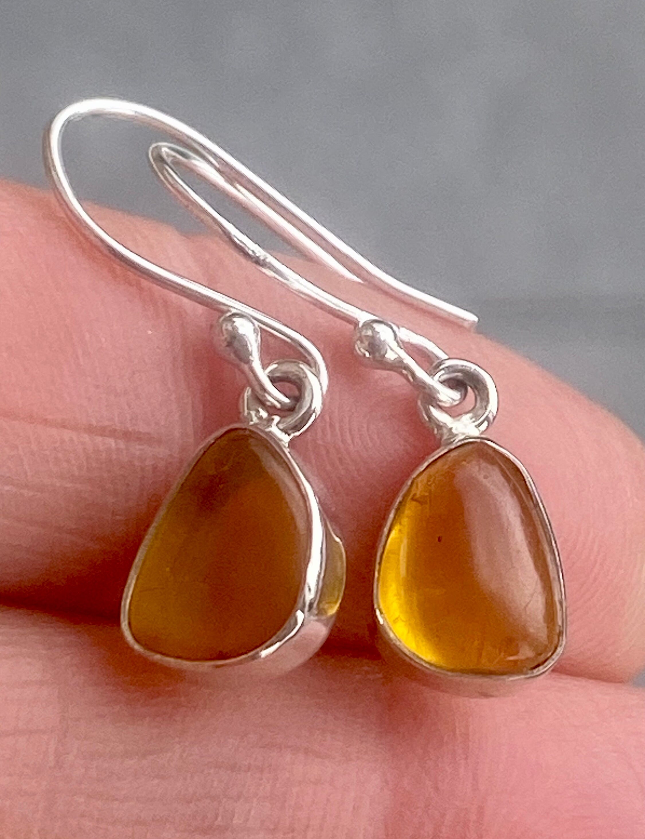 Baltic Amber Sterling Silver Drop Earrings